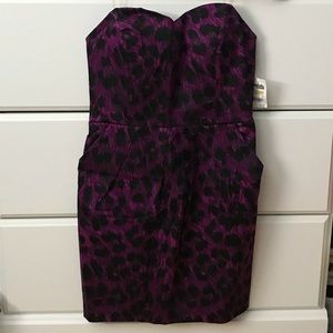 strapless charlotte russe cheetah print dress